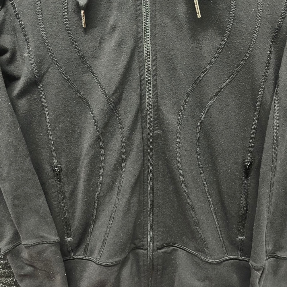 Lululemon Define Full Zip Hoodie Black Fleece Jacket Size 6 Funnel Neck Hooded - Picture 3 of 8